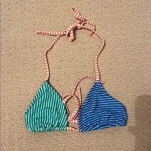 Aerie Colorblock Bikini Top with Striped Straps
